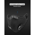 Wholesale PM2.5 Sports Fashion Washable Double Valve Multi Layer Cloth Protection Cover with Filter for Adults and Children (Navy Blue)